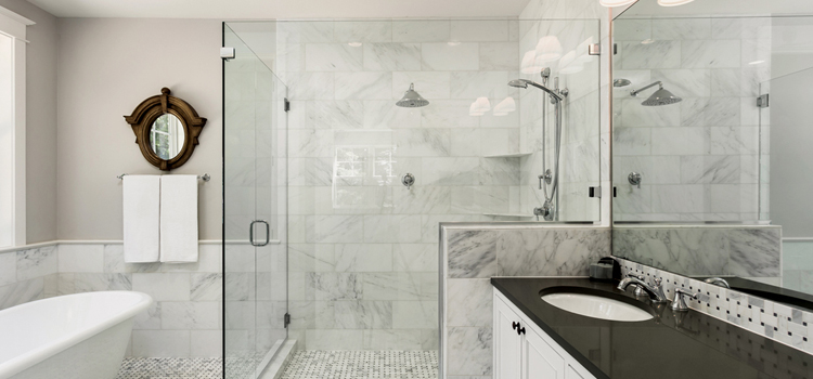bathroom shower door installation in Country Club