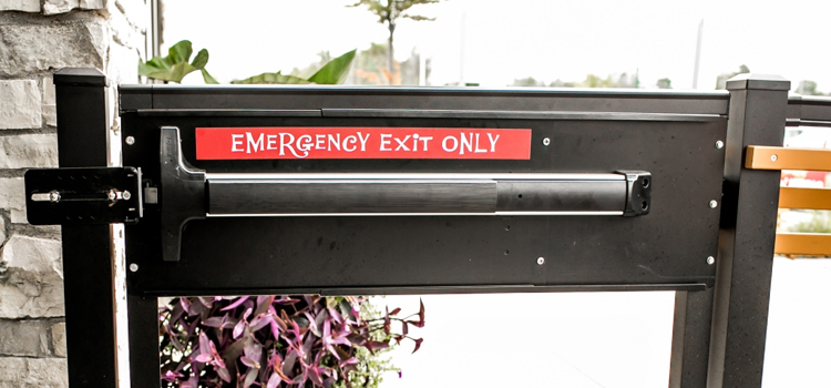 emergency push bar installation in Country Club